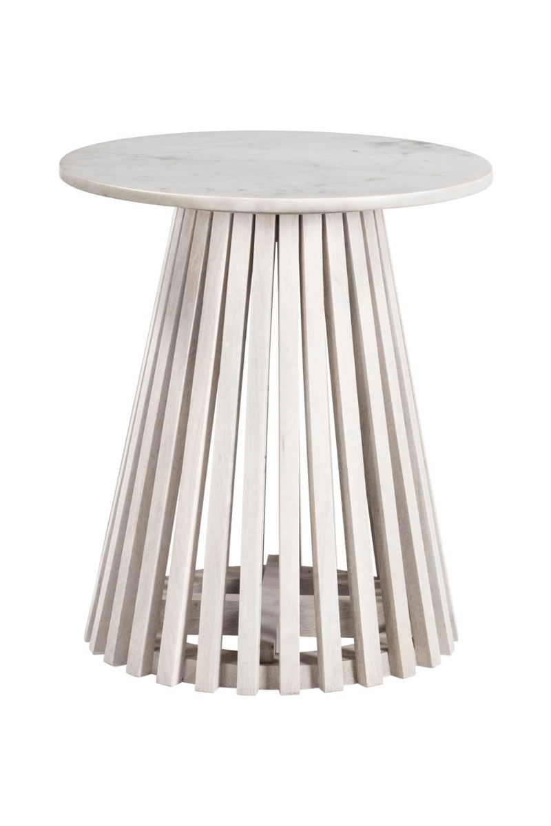 White Marble Round Side Table | OROA Modern Mazara | Oroatrade.com