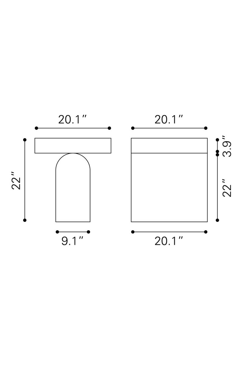 Whitewashed Mango Wood Side Table | OROA Modern Kiel | Oroatrade.com