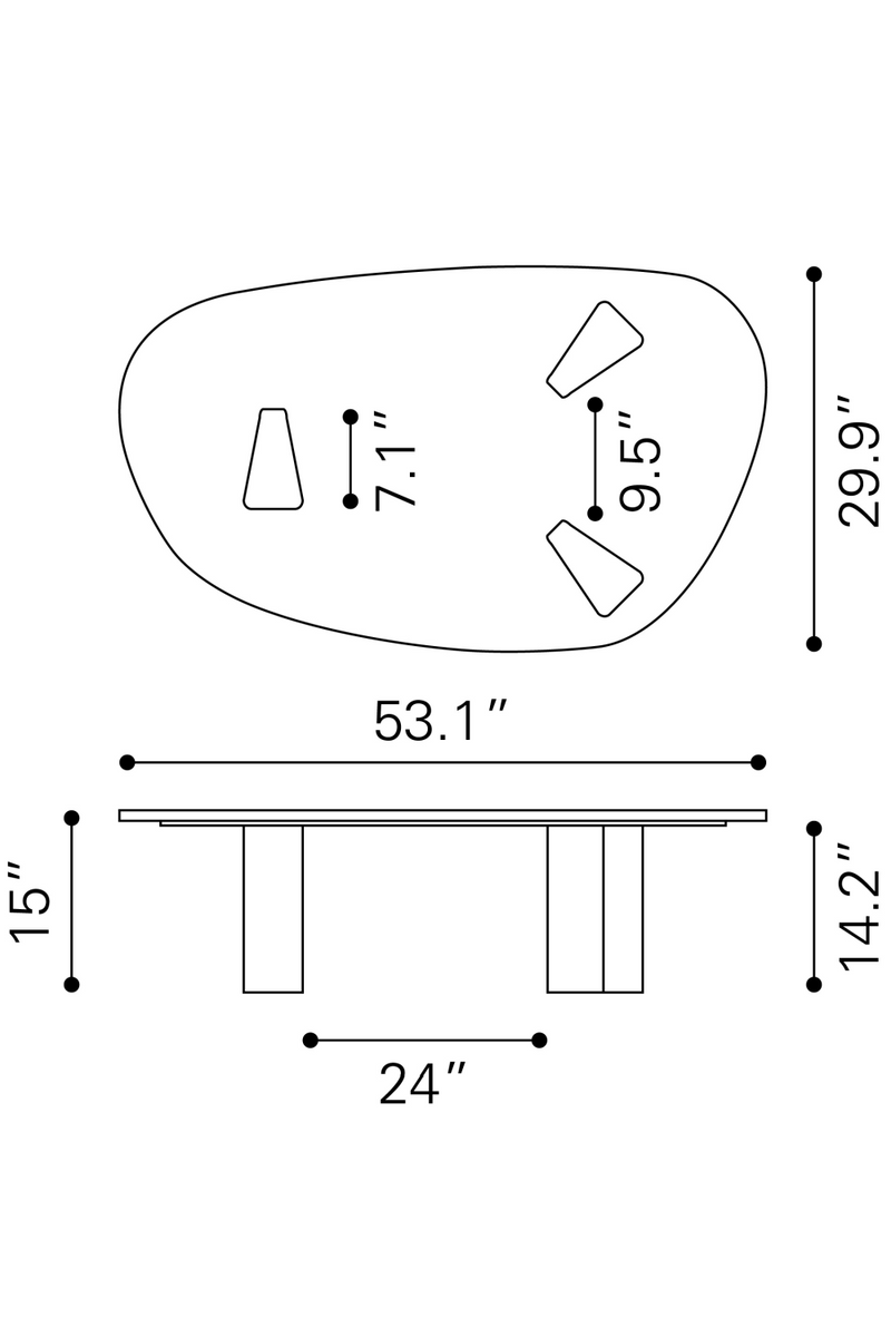 Organic-Shaped Marble Coffee Table | OROA Modern Aberdeen | Oroatrade.com