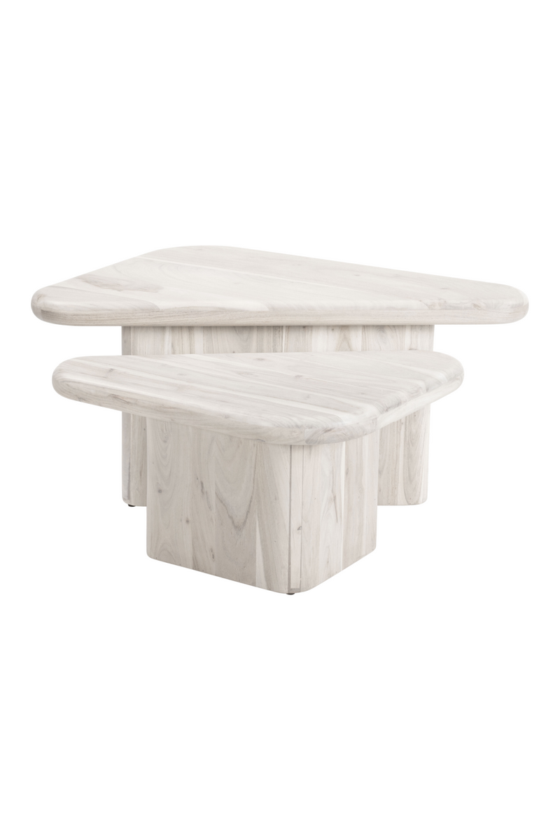 Whitewashed Acacia Coffee Table Set | OROA Modern Navidic | Oroatrade.com