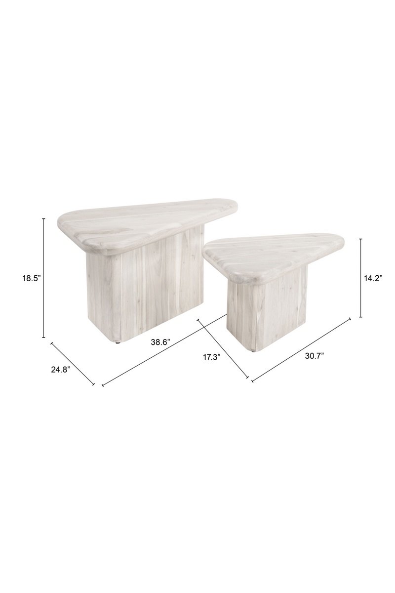 Whitewashed Acacia Coffee Table Set | OROA Modern Navidic | Oroatrade.com