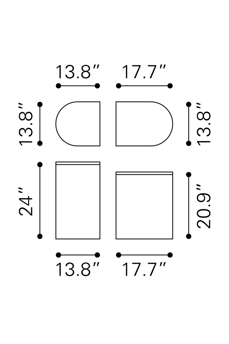 White Marble Side Table Set | OROA Modern Ormara | Oroatrade.com