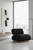 Black Textured Fabric Accent Chair | OROA Modern Barsa