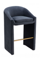 Dark Gray Velvet Bar Stool | OROA Modern Emas | Oroatrade.com
