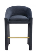 Dark Gray Velvet Bar Stool | OROA Modern Emas | Oroatrade.com