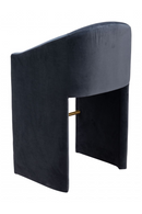 Dark Gray Velvet Bar Stool | OROA Modern Emas