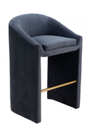 Dark Gray Velvet Bar Stool | OROA Modern Emas | Oroatrade.com