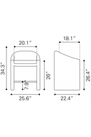 Dark Gray Velvet Counter Stool | OROA Modern Emas | Oroatrade.com