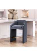 Dark Gray Velvet Counter Stool | OROA Modern Emas | Oroatrade.com