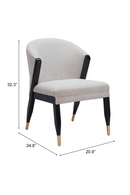 Light Gray Curved Dining Chair | OROA Modern Pula | Oroatrade.com