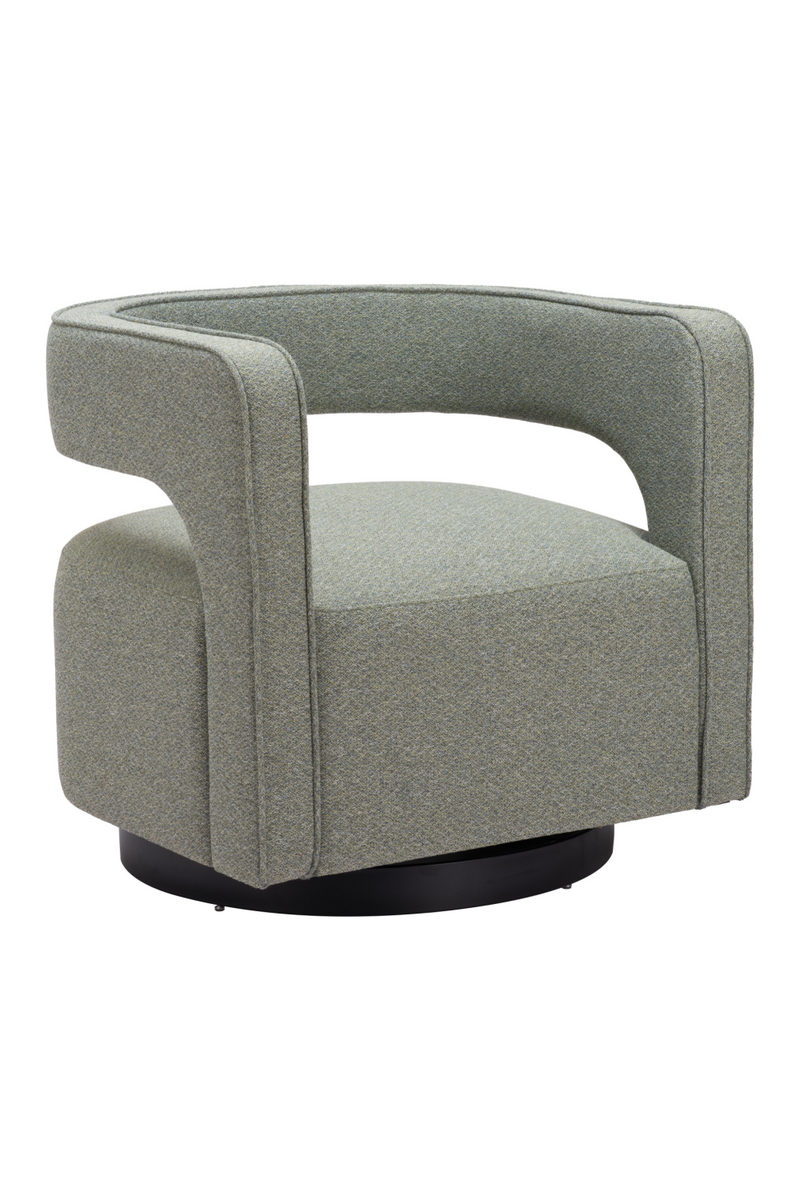 Sage Green Curved Swivel Chair | OROA Modern Turku | Oroatrade.com