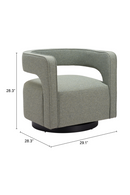 Sage Green Curved Swivel Chair | OROA Modern Turku | Oroatrade.com