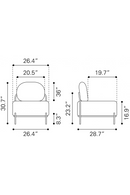 White Teddy Fabric Accent Chair | OROA Modern Arendal | Oroatrade.com