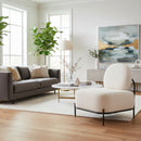 White Teddy Fabric Accent Chair | OROA Modern Arendal | Oroatrade.com