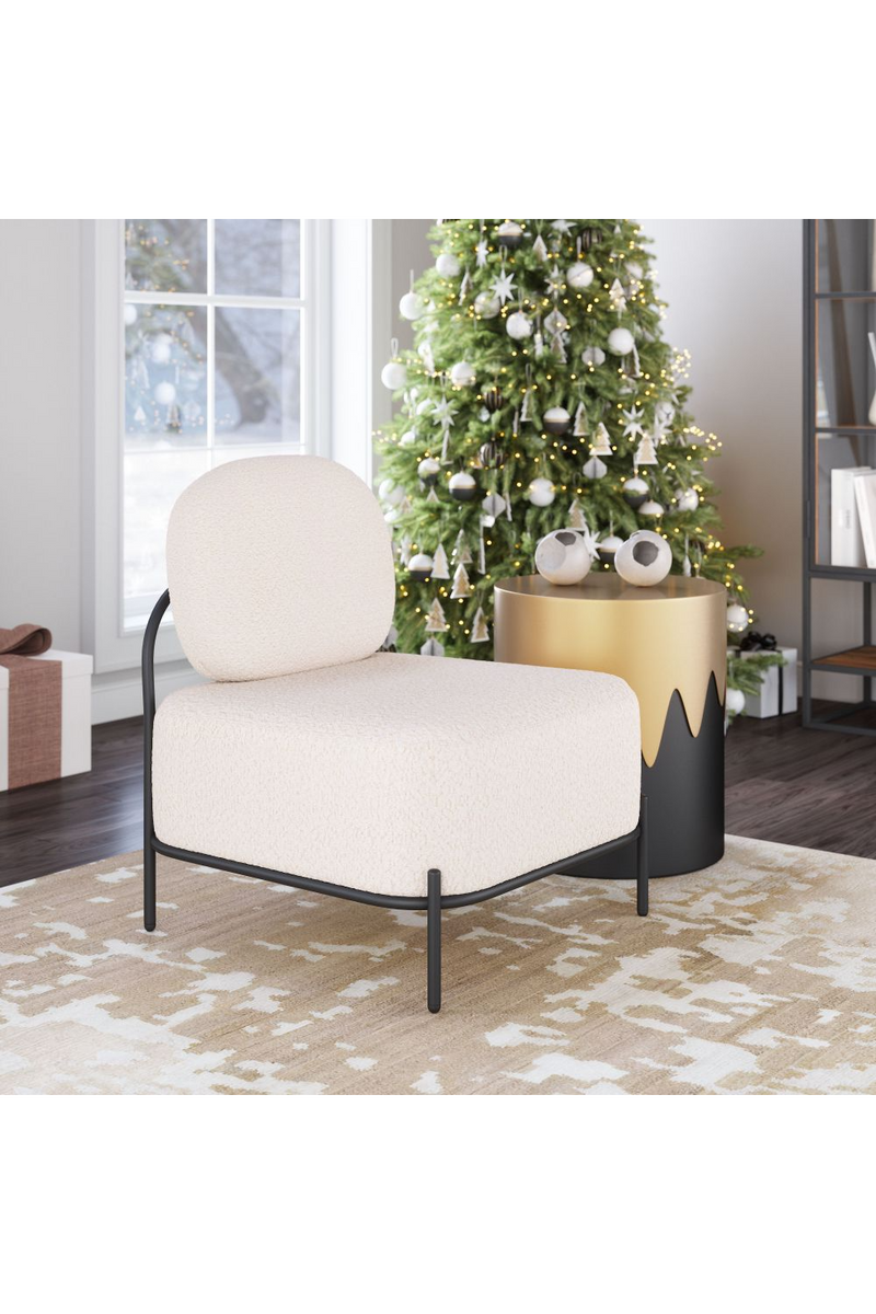 White Teddy Fabric Accent Chair | OROA Modern Arendal | Oroatrade.com