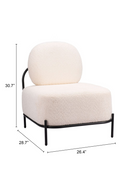White Teddy Fabric Accent Chair | OROA Modern Arendal | Oroatrade.com