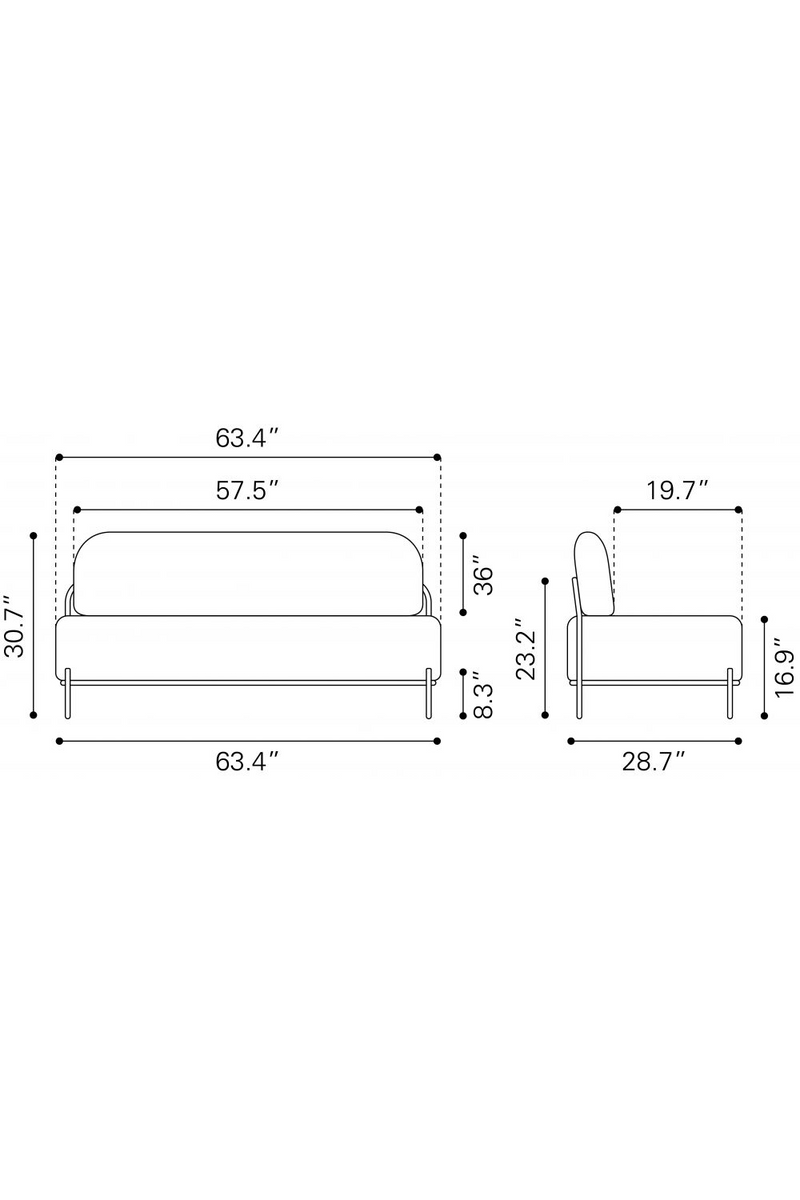 White Teddy Fabric Sofa | OROA Modern Arendal | Oroatrade.com