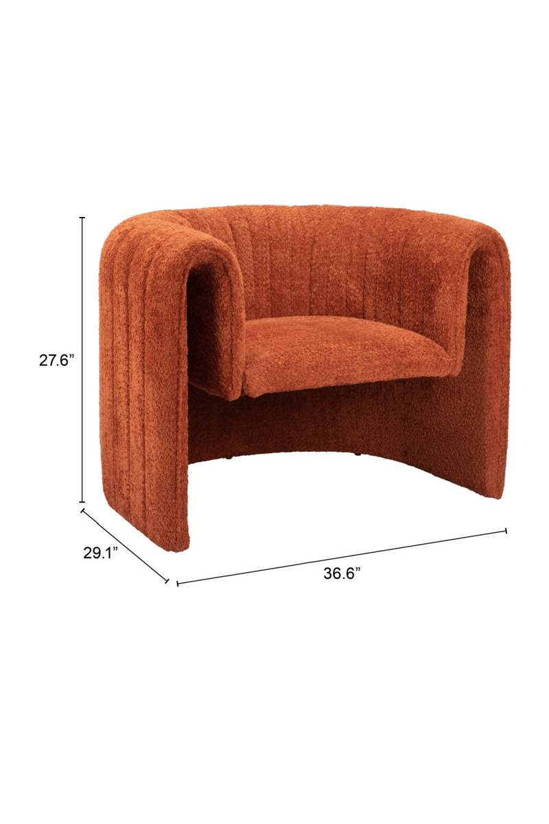 Orange Sherpa Accent Chair | OROA Modern Viana | Oroatrade.com