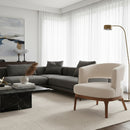Beige Vinyl Accent Chair | OROA Modern Penryn | Oroatrade.com