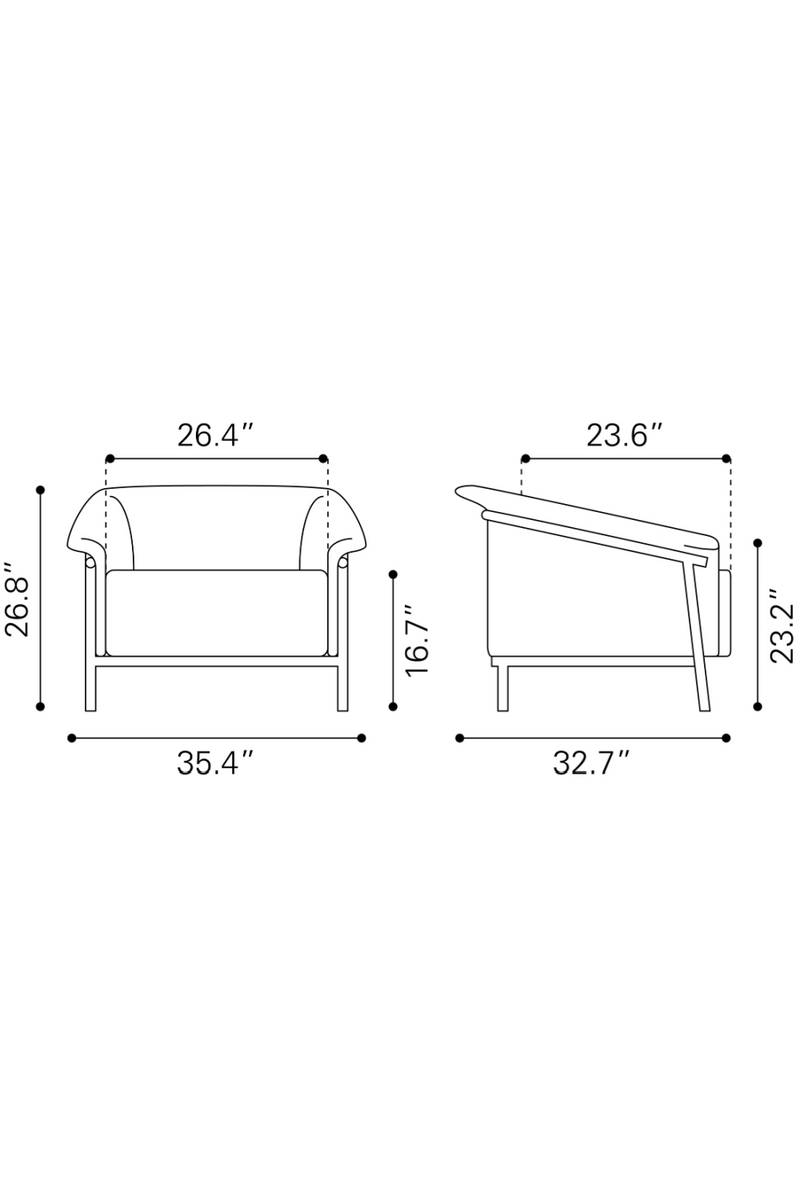 Flared-Back Lounge Chair | OROA Modern Burry | Oroatrade.com