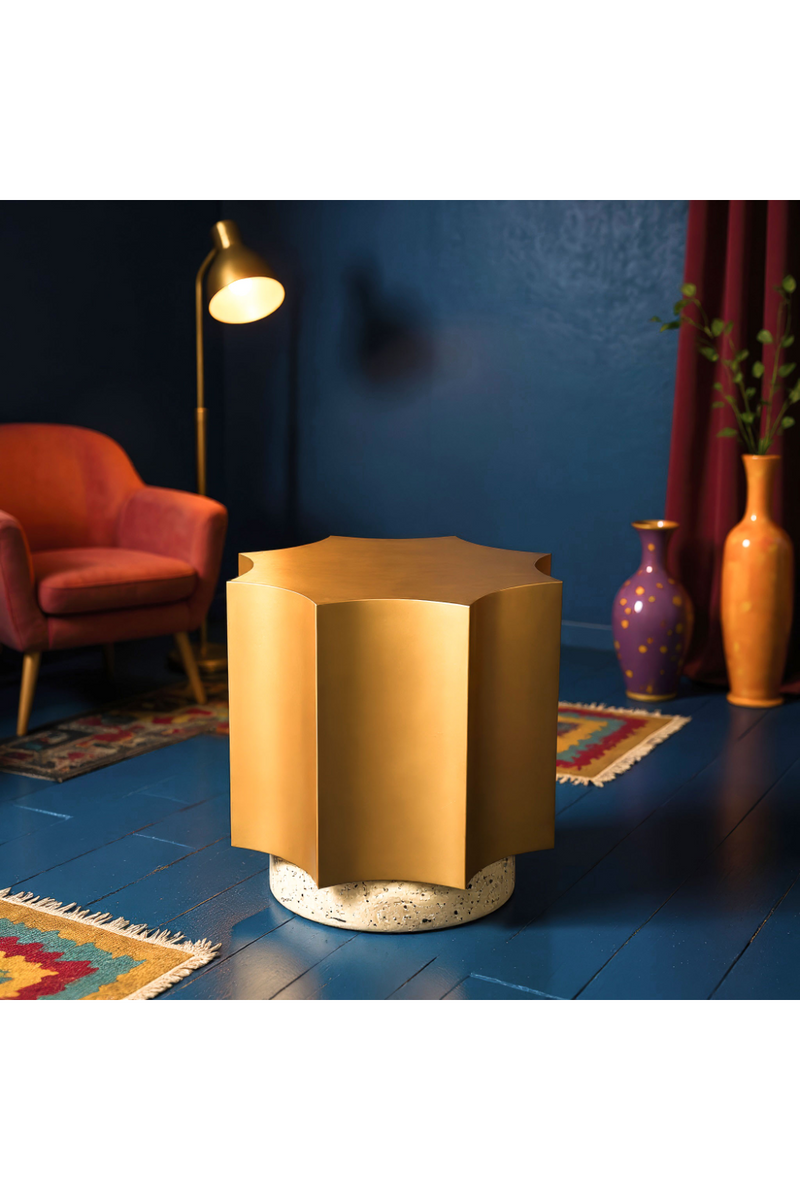 Gold Coved-Edged Side Table | OROA Modern Osam | Oroatrade.com