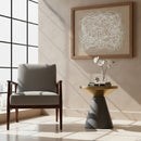 Black Geometrical Base Side Table | OROA Modern Litar