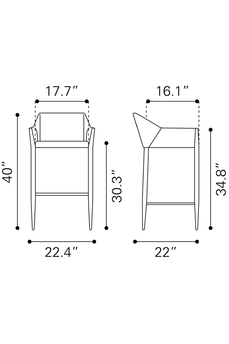Poly Linen Bar Stool | OROA Modern Andover | Oroatrade.com