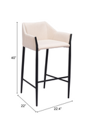 Poly Linen Bar Stool | OROA Modern Andover | Oroatrade.com