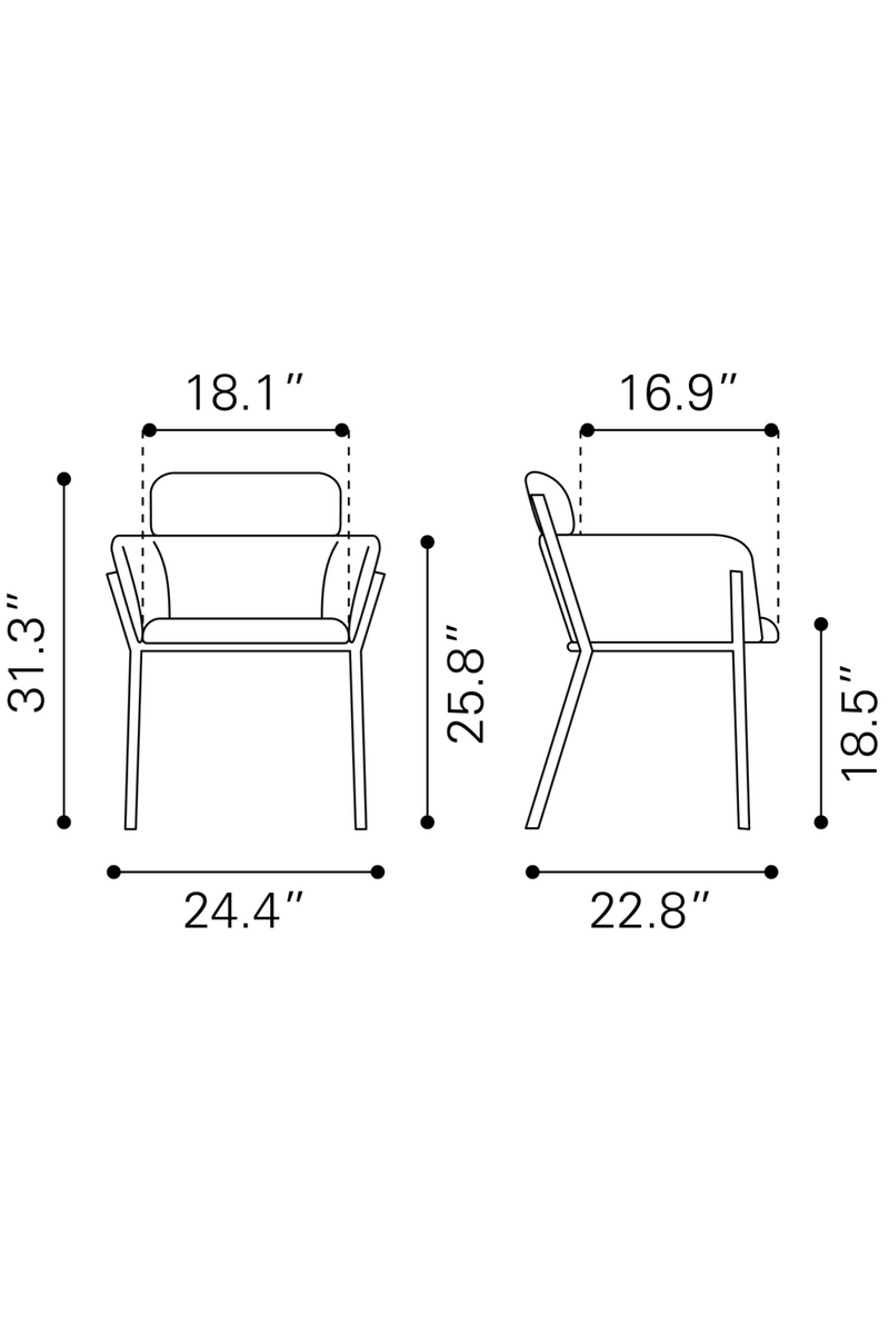 Vinyl Upholstered Dining Chairs (2) | OROA Modern Bremor | Oroatrade.com