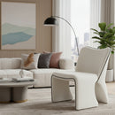 White Accent Chair with Piping | OROA Modern Novo | Oroatrade.com