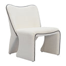 White Accent Chair with Piping | OROA Modern Novo | Oroatrade.com