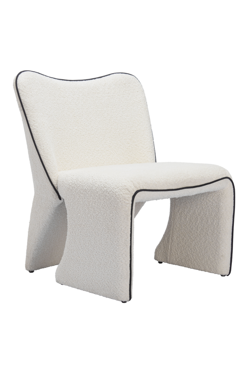 White Accent Chair with Piping | OROA Modern Novo | Oroatrade.com