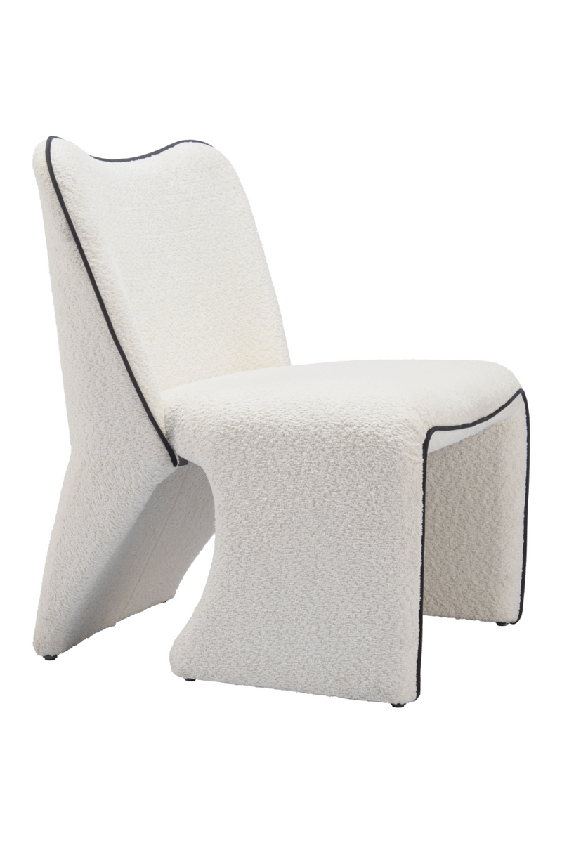 White Accent Chair with Piping | OROA Modern Novo | Oroatrade.com