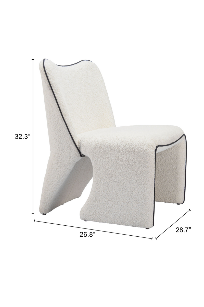White Accent Chair with Piping | OROA Modern Novo | Oroatrade.com