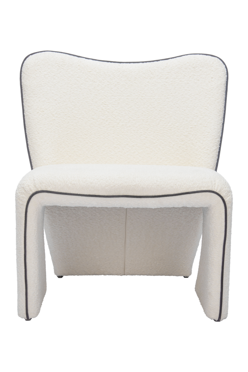 White Accent Chair with Piping | OROA Modern Novo | Oroatrade.com