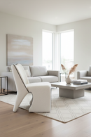 White Accent Chair with Piping | OROA Modern Novo