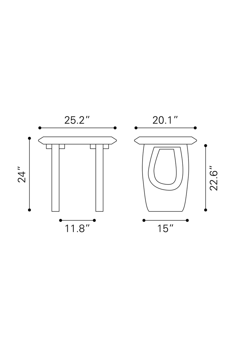 Black Acacia Wood Accent Table | OROA Modern Arasan | Oroatrade.com