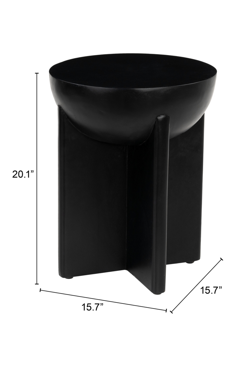 Black Solid Mango Side Table | OROA Modern Tume | Oroatrade.com