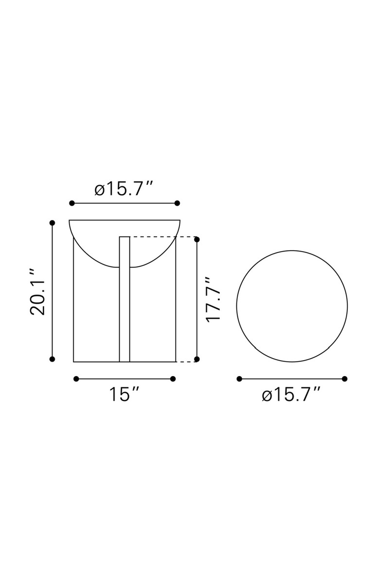 Black Solid Mango Side Table | OROA Modern Tume | Oroatrade.com