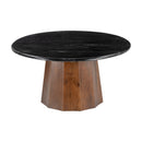 Black Marble Round Coffee Table | OROA Modern Aipe