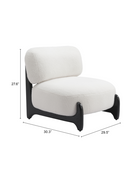 White Sherpa Fabric Accent Chair | OROA Modern Bombo | Oroatrade.com