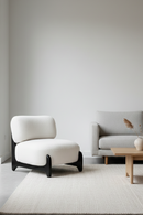 White Sherpa Fabric Accent Chair | OROA Modern Bombo