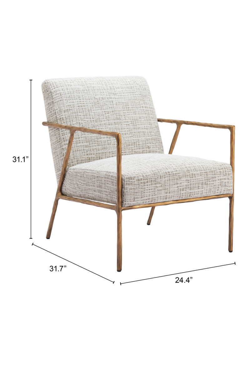 Steel-Framed Beige Lounge Chair | OROA Modern Norrebro | Oroatrade.com
