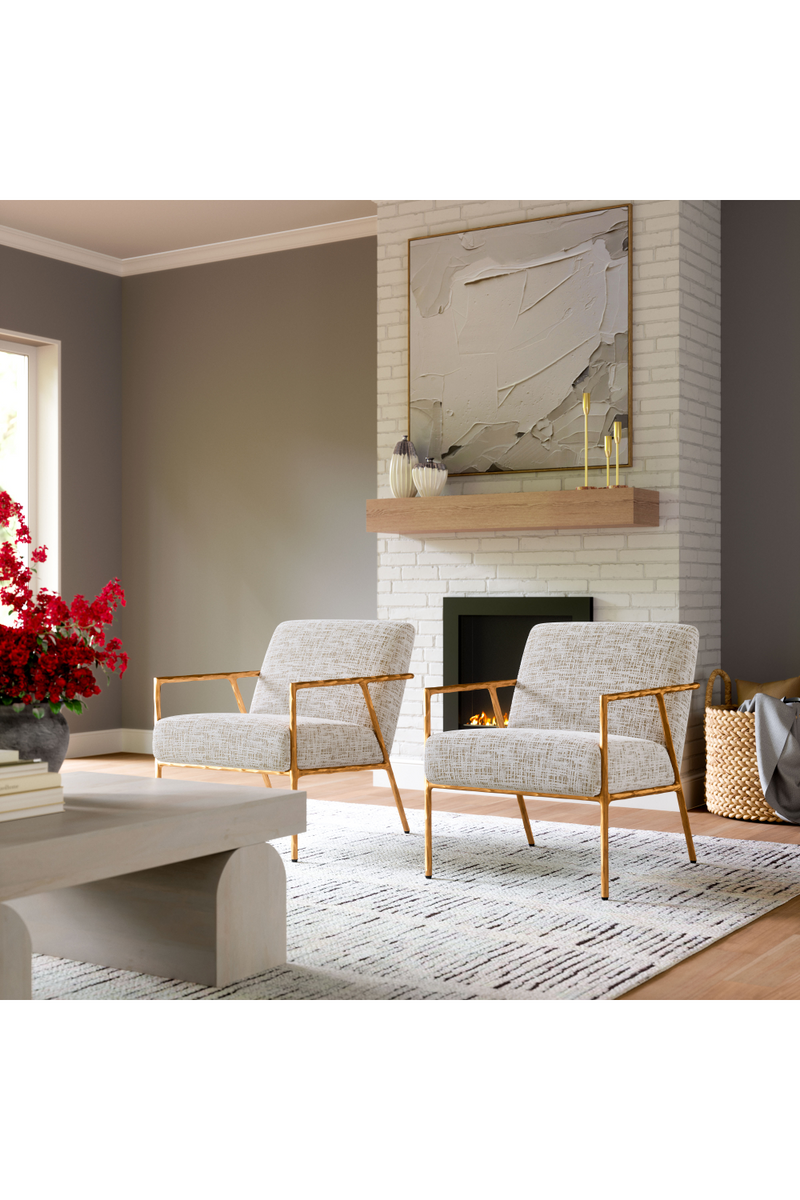 Steel-Framed Beige Lounge Chair | OROA Modern Norrebro | Oroatrade.com