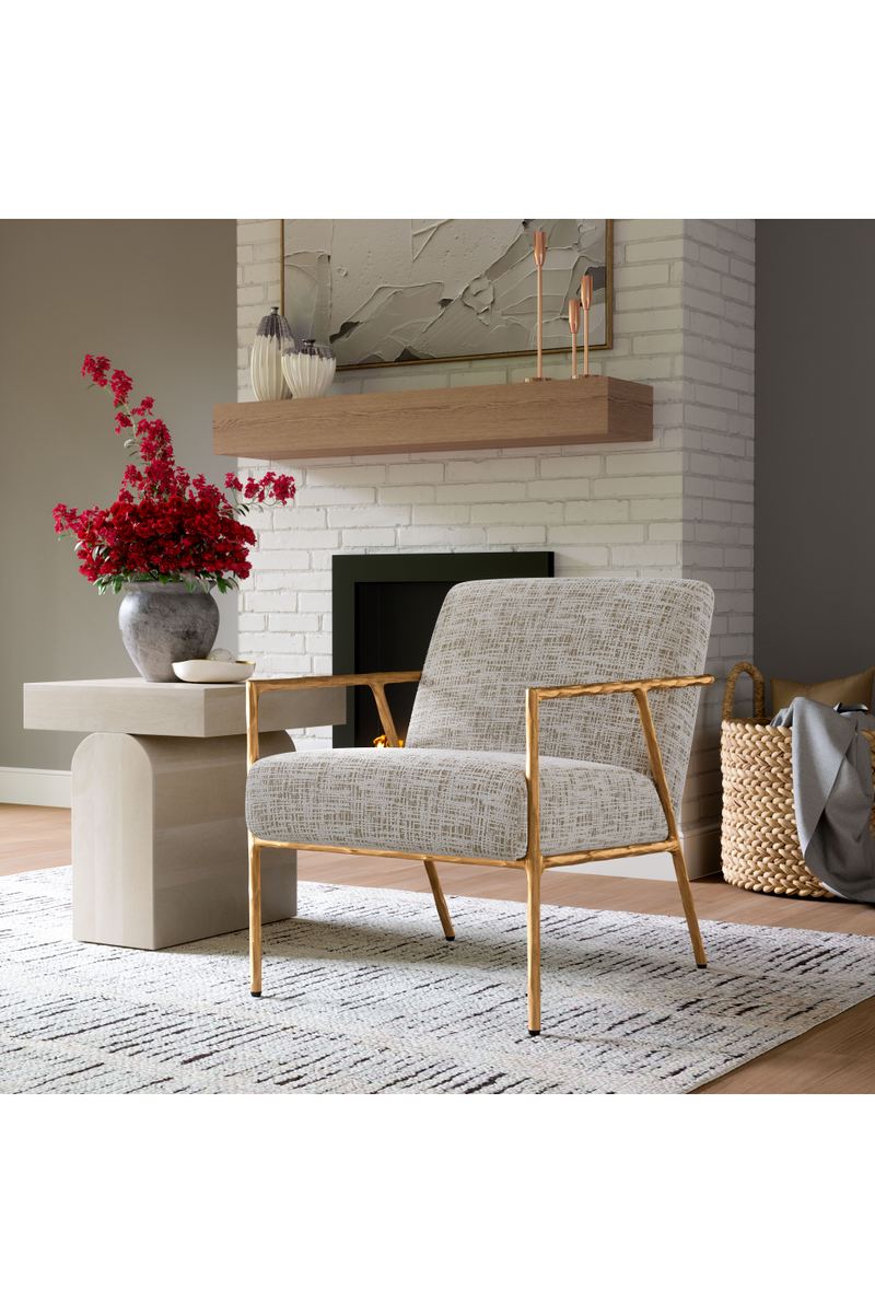 Steel-Framed Beige Lounge Chair | OROA Modern Norrebro | Oroatrade.com