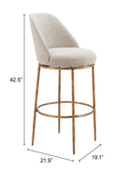 Beige Swivel Bar Stool | OROA Modern Nordhavn | Oroatrade.com