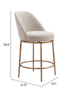 Beige Swivel Counter Stool | OROA Modern Nordhavn | Oroatrade.com