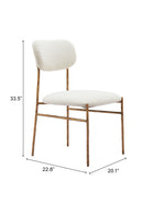Gold Framed Cream Dining Chair | OROA Modern Sydhavnen | Oroatrade.com