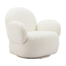 White Shearling Swivel Chair | OROA Modern Pilka