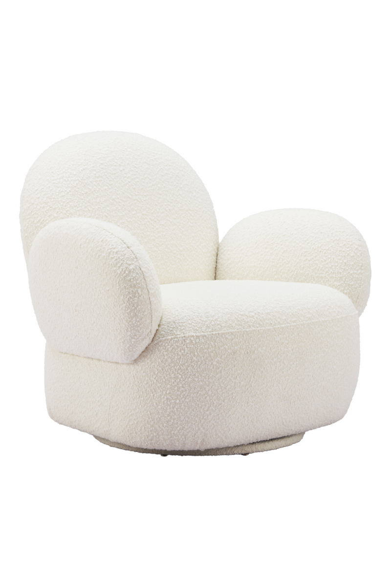 White Shearling Swivel Chair | OROA Modern Pilka | Oroatrade.com